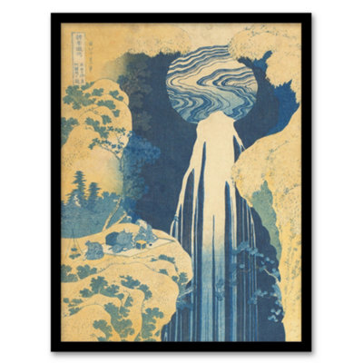 Artery8 Katsushika Hokusai Framed Wall Art Print The Amida WaterfallA3 Size from B&Q
