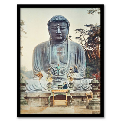 Artery8 Ogawa Kazumasa Framed Wall Art Print The Bronze Buddha At KamakuraA3 Size from B&Q