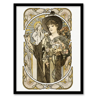 Artery8 Alphonse Mucha Framed Wall Art La Tosca Theatre Play Vintage AdvertA3 Size