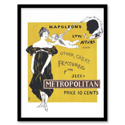 Artery8 Edward Penfield Framed Wall Art Napoleon Love Affairs Metropolitan AdvertA3 Size from B&Q