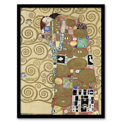 Artery8 Gustav Klimt Framed Wall Art Fulfillment Lovers Embrace PaintingA3 Size from B&Q