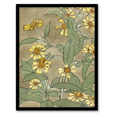 Artery8 Hannah Borger Overbeck Framed Wall Art Daisies With Yellow PetalsA3 Size from B&Q