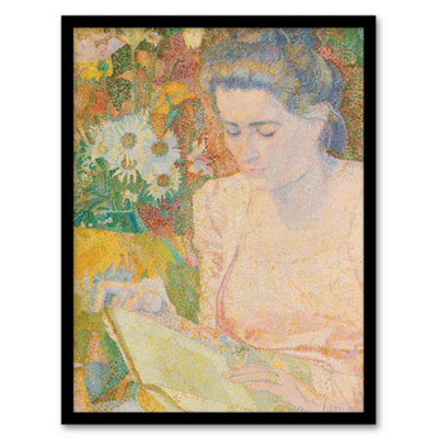 B&Q -  Jan Toorop Framed Wall Art Print Mrs Marie Jeannette Floral PortraitA3 Size