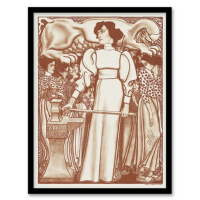 B&Q -  Jan Toorop Framed Wall Art Print Work For Women Exhibition PosterA3 Size