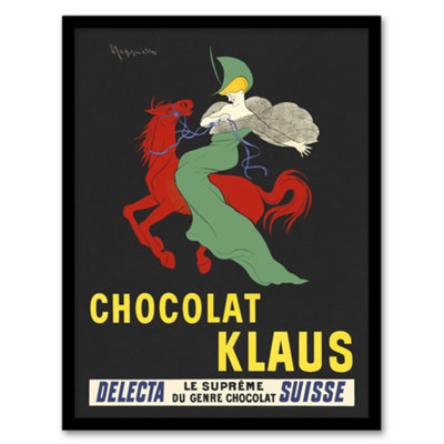 B&Q -  Leonetto Cappiello Framed Wall Art Klaus Chocolate Vintage AdvertA3 Size