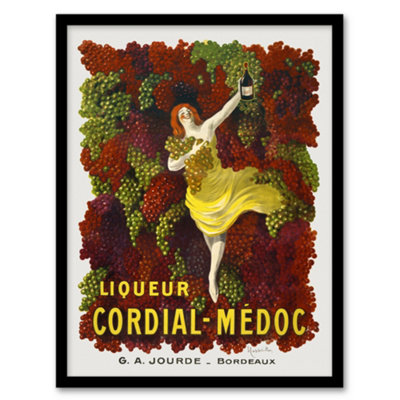 Artery8 Leonetto Cappiello Framed Wall Art Liquer Cordial Medoc Vintage AdvertA3 Size from B&Q