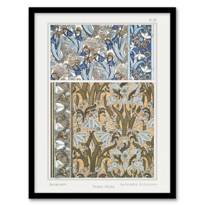 Artery8 Maurice Pillard Verneuil Framed Wall Art Snowdrops Art Nouveau Floral PatternsA3 Size from B&Q
