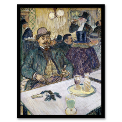 B&Q -  Toulouse Lautrec Framed Wall Art Print Monsieur Boileau At The CafeA3 Size