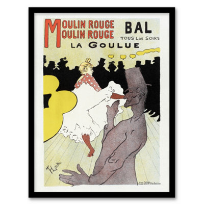 Artery8 Toulouse Lautrec Framed Wall Art Print Moulin Rouge La GoulueA3 Size from B&Q