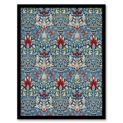 B&Q -  William Morris Framed Wall Art Print Snakeshead Flower PatternA3 Size