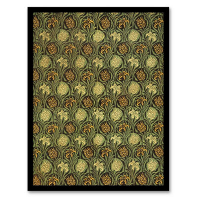 B&Q -  William Morris Framed Wall Art Print Tulip And Lily Floral PatternA3 Size