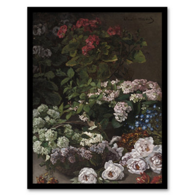 Artery8 Claude Monet Framed Wall Art Print Spring Flowers Floral Still LifeA3 Size from B&Q