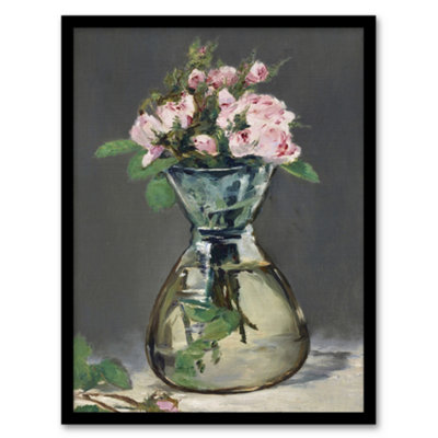 Artery8 Edouard Manet Framed Wall Art Print Moss Roses In A Vase Oil PaintingA3 Size from B&Q