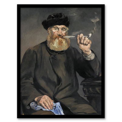 Artery8 Edouard Manet Framed Wall Art Print The Pipe Smoker PortraitA3 Size