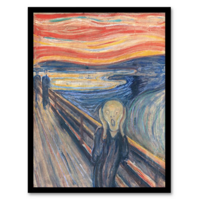 B&Q -  Edvard Munch Framed Wall Art Print The Scream Iconic PaintingA3 Size