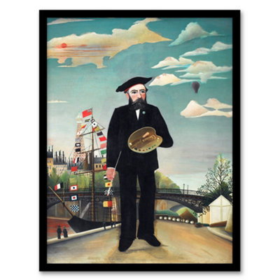 Artery8 Henri Rousseau Framed Wall Art Print Myself Portrait LandscapeA3 Size from B&Q
