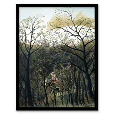 B&Q -  Henri Rousseau Framed Wall Art Print Rendezvous In The ForestA3 Size