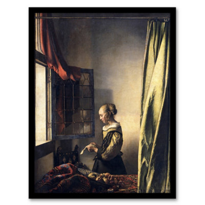 B&Q -  Johannes Vermeer Framed Wall Art Girl Reading Letter By Open WindowA3 Size