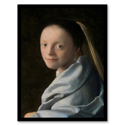 Artery8 Johannes Vermeer Framed Wall Art Print Study Of A Young WomanA3 Size from B&Q