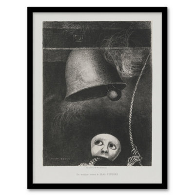 Artery8 Odilon Redon Framed Wall Art Print A Mask Tolls The KnellA3 Size from B&Q