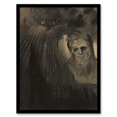 Artery8 Odilon Redon Framed Wall Art Print Apparition Eerie Charcoal PaintingA3 Size from B&Q