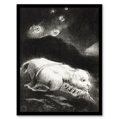 Artery8 Odilon Redon Framed Wall Art Print Life Awakening In Obscure MatterA3 Size from B&Q
