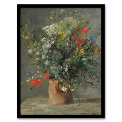 B&Q -  Pierre Auguste Renoir Framed Wall Art Print Wildflowers In A VaseA3 Size