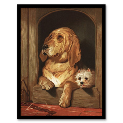 Artery8 Sir Edwin Landseer Framed Wall Art Dignity And Impudence Dog PortraitA3 Size from B&Q