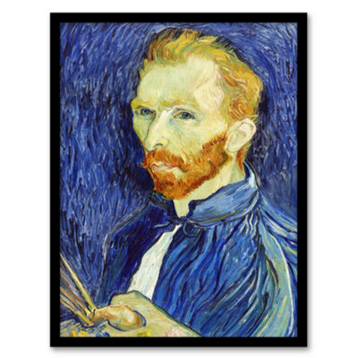 B&Q -  Vincent Van Gogh Framed Wall Art Print Self Portrait With PaletteA3 Size