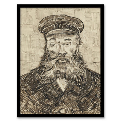 B&Q -  Vincent Van Gogh Framed Wall Art Sketch Portrait Of Joseph RoulinA3 Size