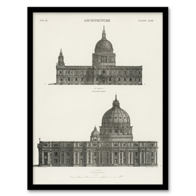 Artery8 Vintage Encyclopaedia Britannica Framed Wall Art St Paul St PetersA3 Size from B&Q
