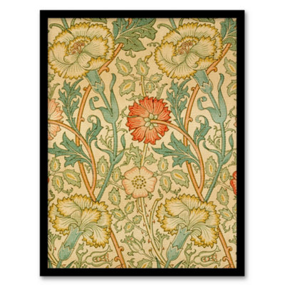 Artery8 William Morris Framed Wall Art Print Pink Carnations And RosesA3 Size from B&Q