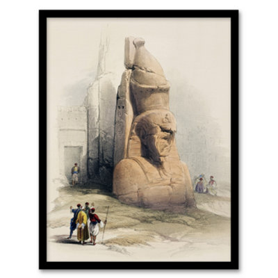 Artery8 David Roberts Framed Wall Art Print Luxor Temple Ramses Ii StatueA3 Size from B&Q