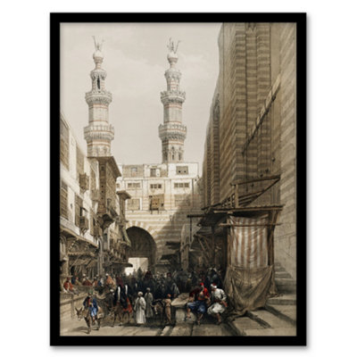 Artery8 David Roberts Framed Wall Art Metwaleys Minarets And Grand EntranceA3 Size from B&Q