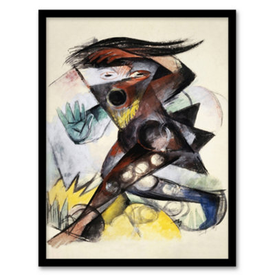 B&Q -  Franz Marc Framed Wall Art Print Caliban Figurine For The TempestA3 Size
