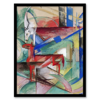 Artery8 Franz Marc Framed Wall Art Landscape With Animals Abstract PaintingA3 Size from B&Q