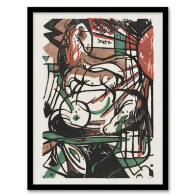 Artery8 Franz Marc Framed Wall Art The Birth Of Horses Abstract PaintingA3 Size from B&Q