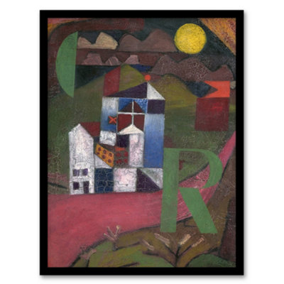 Artery8 Paul Klee Framed Wall Art Print Villa R Cubist Cityscape PaintingA3 Size from B&Q