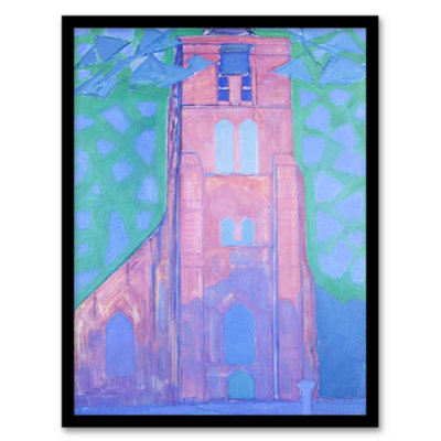 Artery8 Mondrian Framed Wall Art Church Tower At Domburg Abstract PaintingA3 Size from B&Q