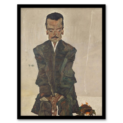 Artery8 Egon Schiele Framed Wall Art Portrait Of The Publisher Eduard KosmackA3 Size from B&Q