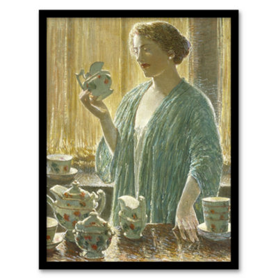 Artery8 Frederick Childe Hassam Framed Wall Art Print The Strawberry Tea SetA3 Size from B&Q