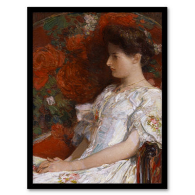 Artery8 Childe Hassam Framed Wall Art Print Woman Portrait On Victorian ChairA3 Size from B&Q