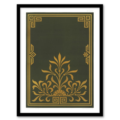 Artery8 Ga And Ma Audsley Framed Wall Art Antique Art Deco Botanical PatternA3 Size from B&Q