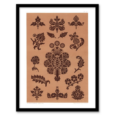 Artery8 Ga And Ma Audsley Framed Wall Art Print Medieval Botanical PatternA3 Size from B&Q