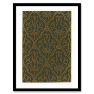 Artery8 Ga And Ma Audsley Framed Wall Art Lily And Crown Art Deco PatternA3 Size from B&Q