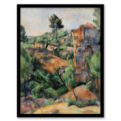 B&Q -  Paul Cezanne Framed Wall Art Print Bibemus Quarry Cubist LandscapeA3 Size
