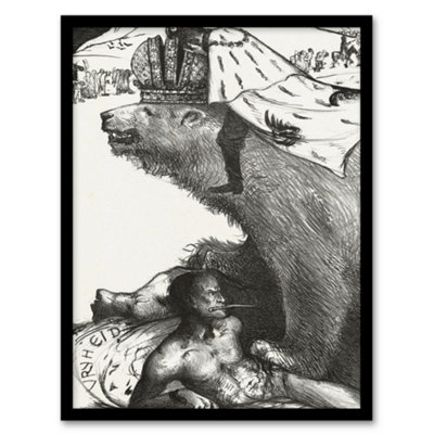 Artery8 Richard Roland Holst Framed Wall Art Tsar Nicholas Ii On The Russian BearA3 Size from B&Q