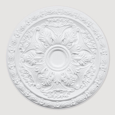 Uk Suspended Ceilings Lavish Lotus Premium Polyurethane Resin Ceiling Rose MedallionDurable Lightweight Easy Fix500mm