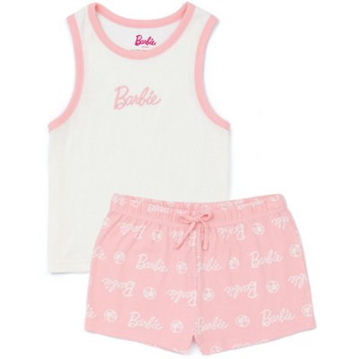 Vanilla Underground Barbie Womens Pink Vest And Shorts Pyjama Set (Small) from B&Q