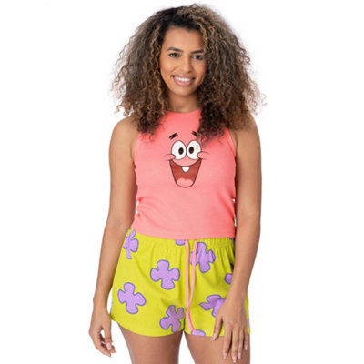 Vanilla Underground Spongebob Squarepants Womens Pink Vest And Shorts Pyjama Set (X-Small) from B&Q